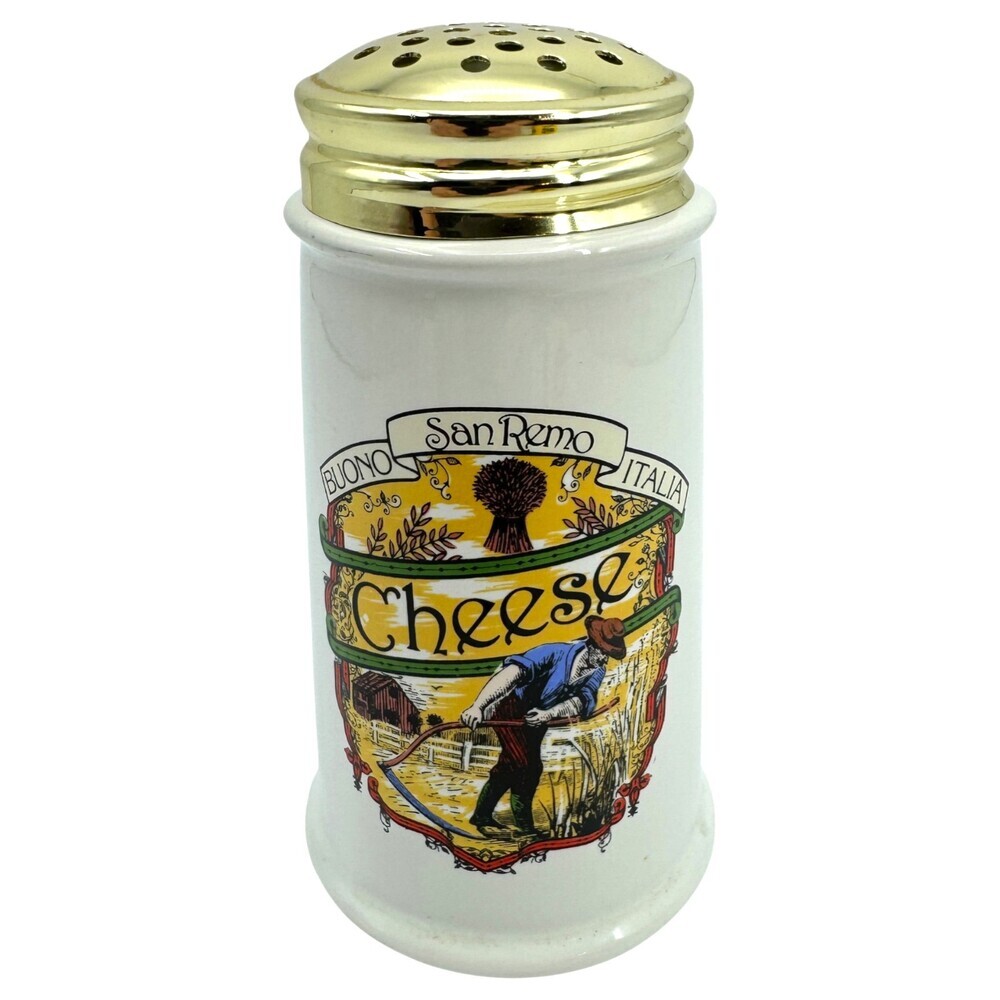 Ceramic Grated Cheese Shaker Buono San Remo Italia Italy Kitchen Decorative 6"